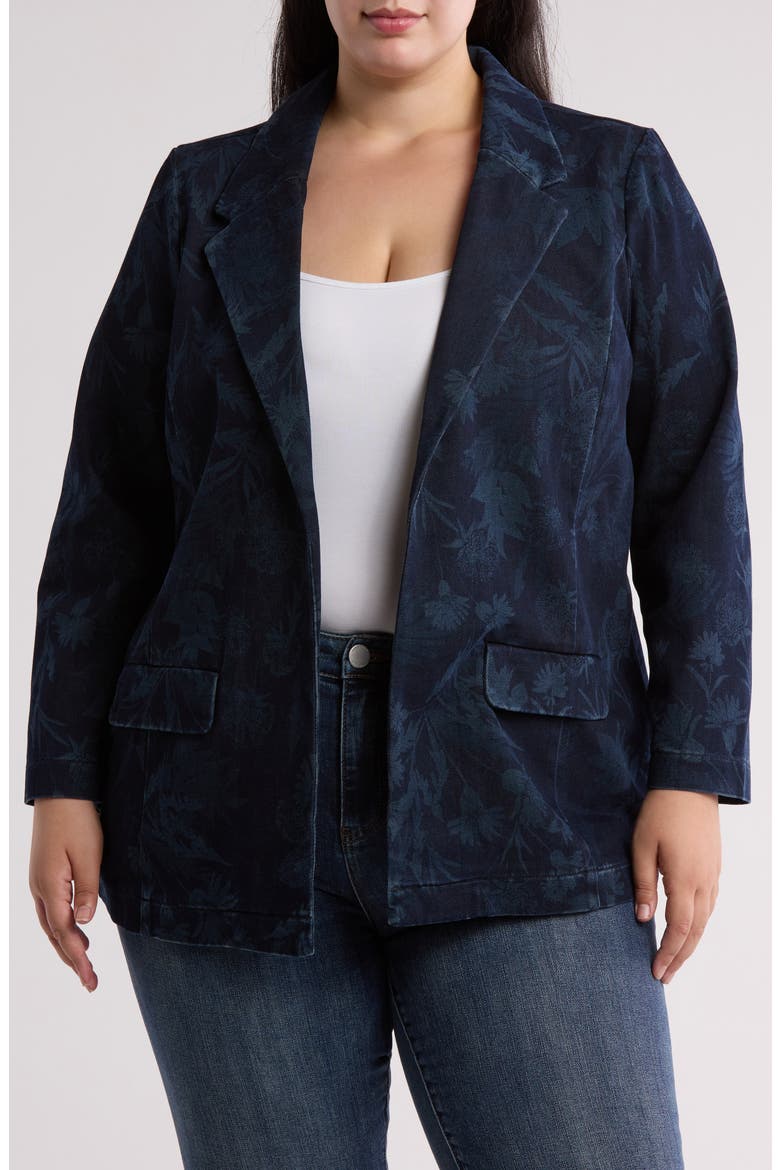 Oversize Denim Blazer, Main, color, SHADOW FLORAL