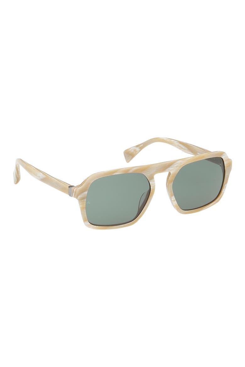 55mm Square Sunglasses, Alternate, color, SHINY BONE HORN GREEN LENSES