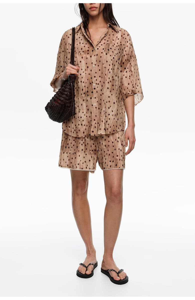 Bimba y Lola Dots Pleated Bermuda Shorts, Alternate, color, Watercolor Dots