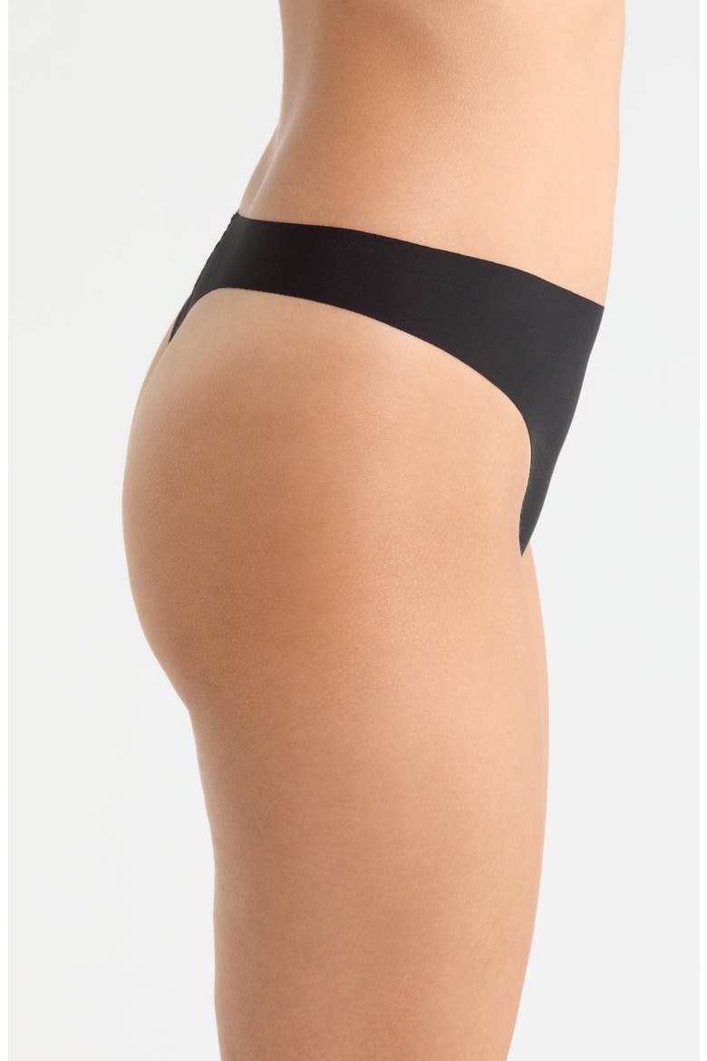 Invisible Edge Assorted 3-Pack Thongs, Alternate, color, BLACK- TAN MULTI