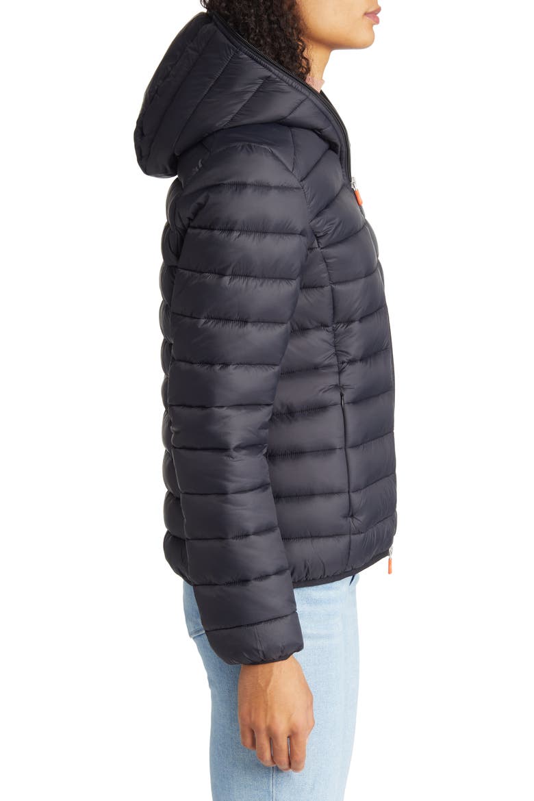 Demi Water Repellent Recycled Nylon Puffer Jacket, Alternate, color, BLACK MODERN TARTAN
