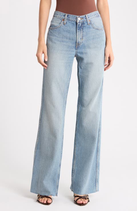 The Californian High Waist Raw Hem Flare Leg Jeans