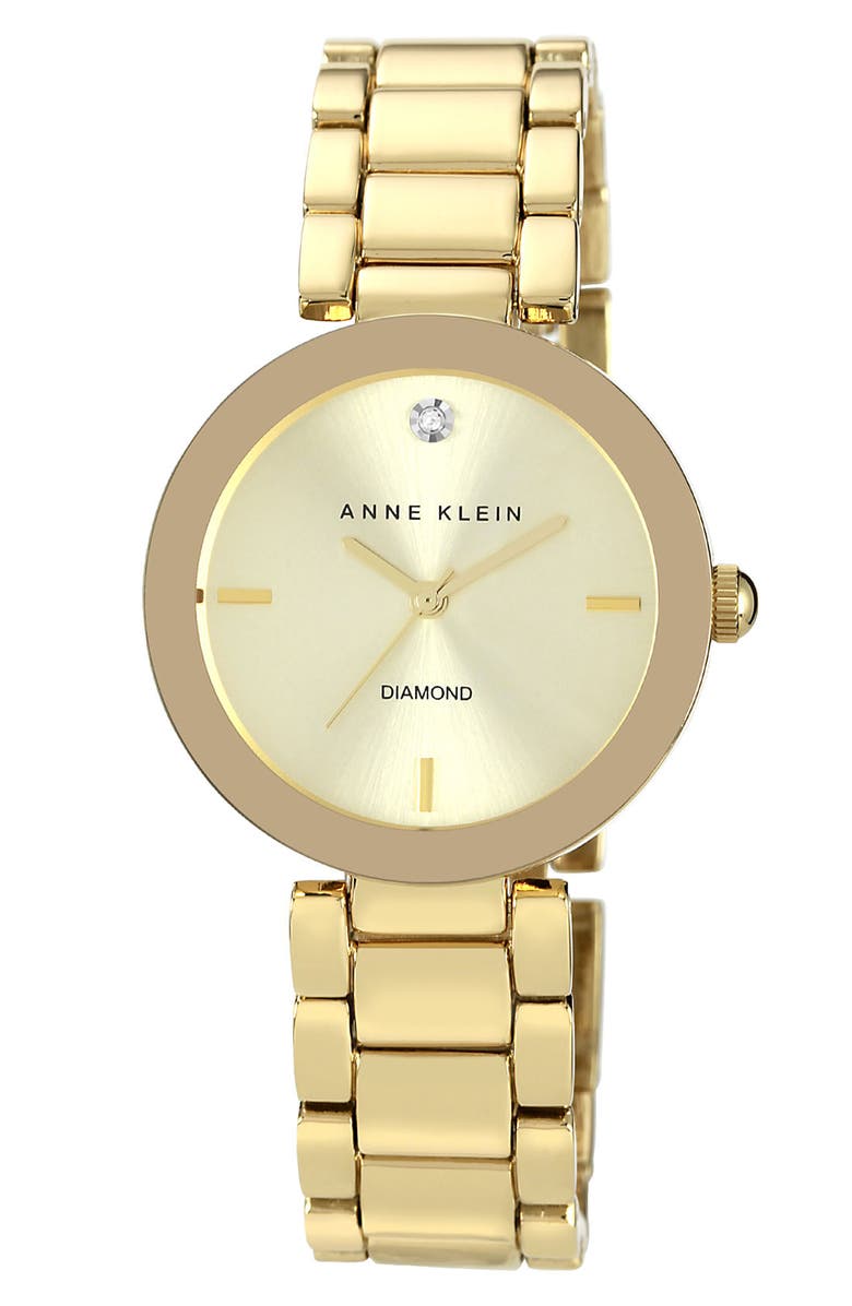 Anne Klein Mirror Bezel Bracelet Watch, 32mm, Main, color, 