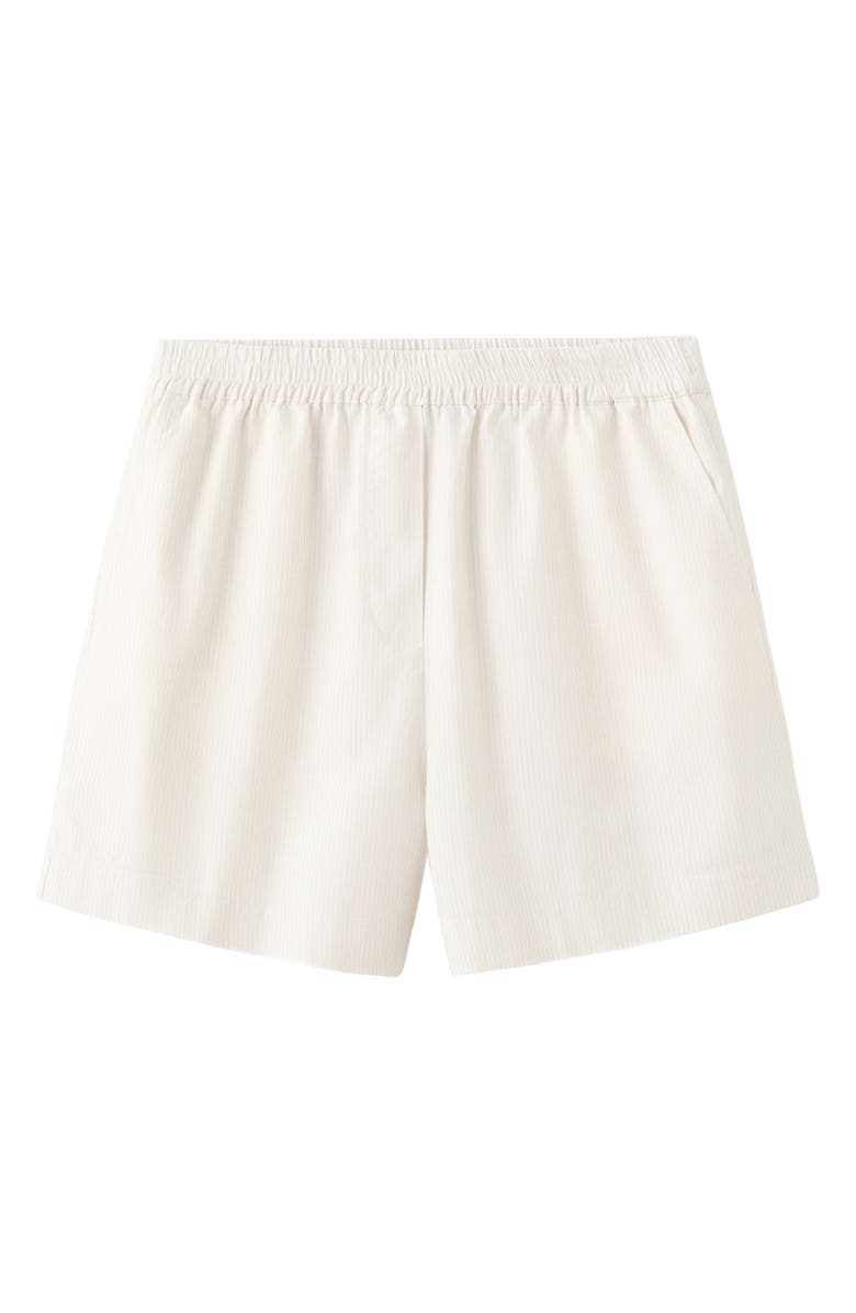 MANGO Pull-On Cotton Shorts, Main, color, Ecru