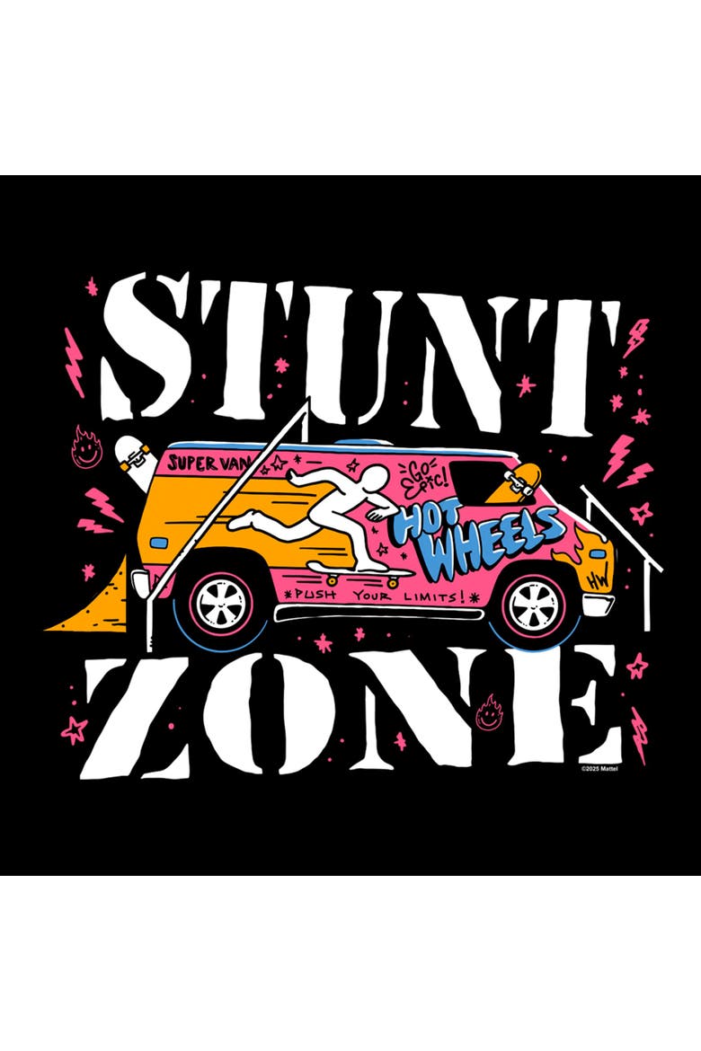 Men's Hot Wheels Stunt Zone Artistic Van  Graphic T-Shirt, Alternate, color, Black