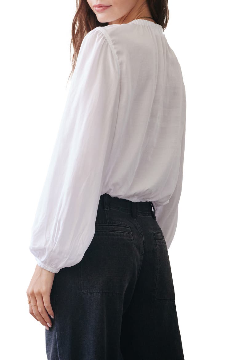 Shirred Neck Top, Alternate, color, WHITE