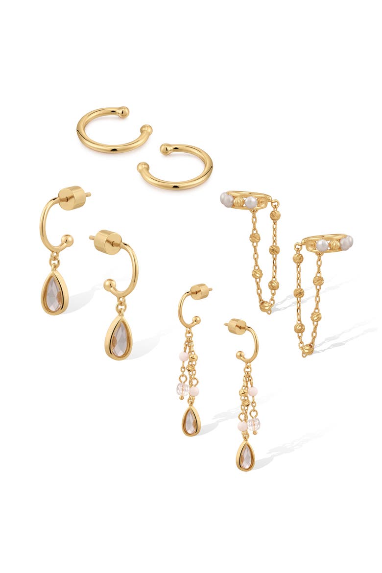 Aeolian Echo Earrings Set, Main, color, Gold