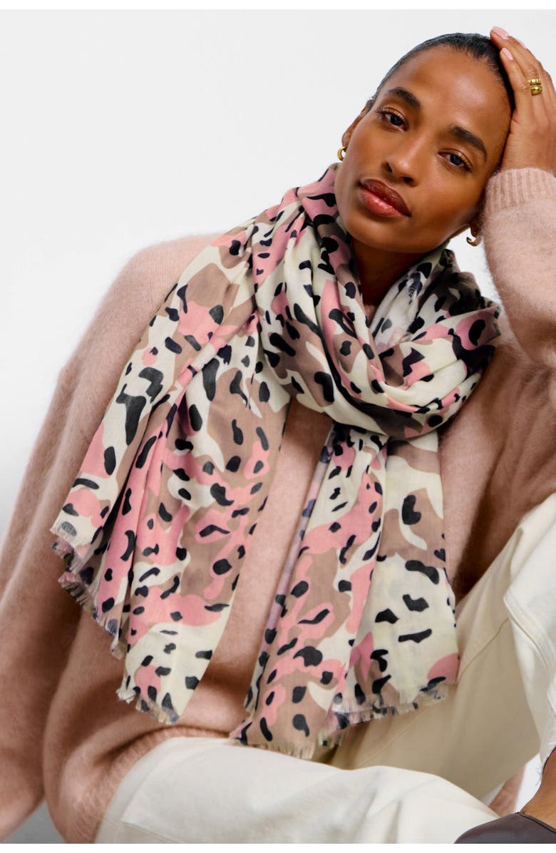 Katie Loxton Tortoiseshell Printed Scarf, Alternate, color, Pink