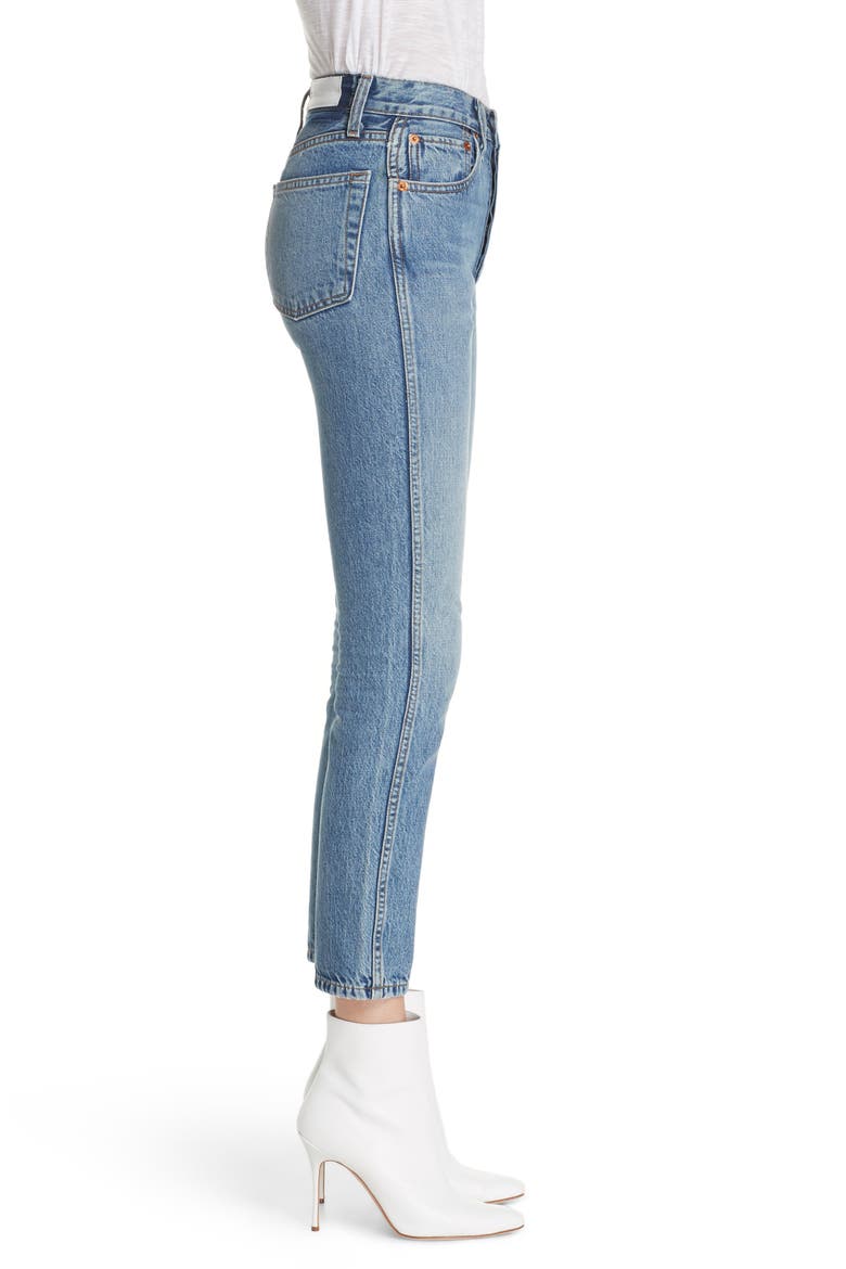Originals High Waist Double Needle Ankle Jeans, Alternate, color, TRUCKER WASH
