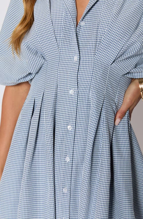 Vici Collection Benson Pleated Shirtdress In Gray