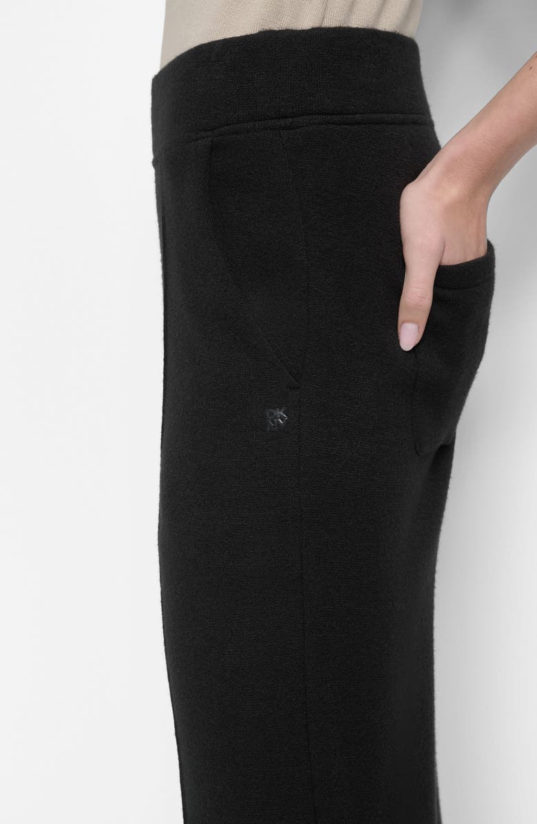 DKNY Mere Hacci Wide Leg Pants, Alternate, color, Black