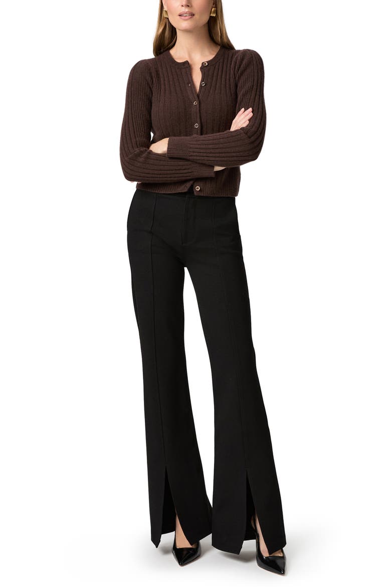 Allessandro Rib Cashmere Cardigan, Alternate, color, DARK CHOCOLATE