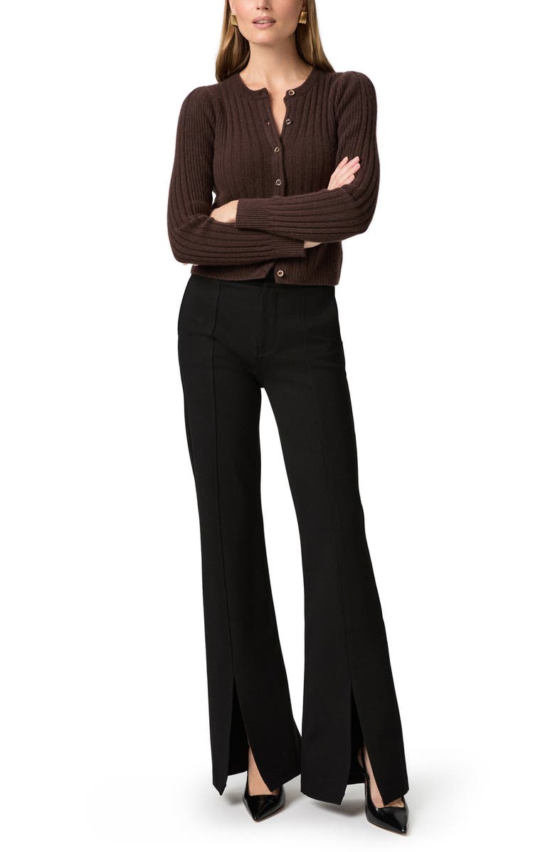 PAIGE Allessandro Rib Cashmere Cardigan, Alternate, color, Dark Chocolate