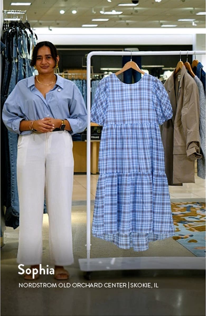 Tiered Gingham Sleeveless Dress, sales video thumbnail