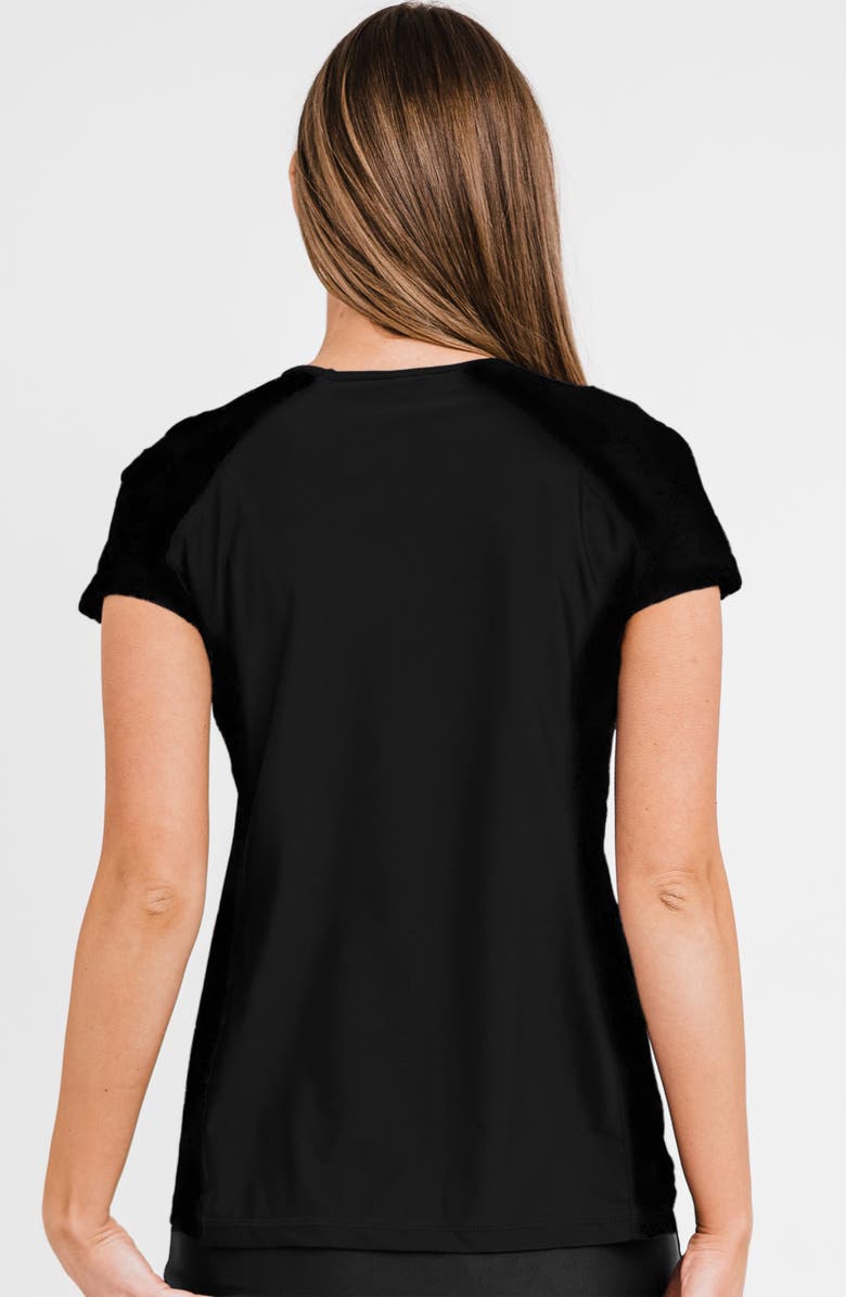 Calypsa Loose Fit Adele Swim Top, Alternate, color, Black