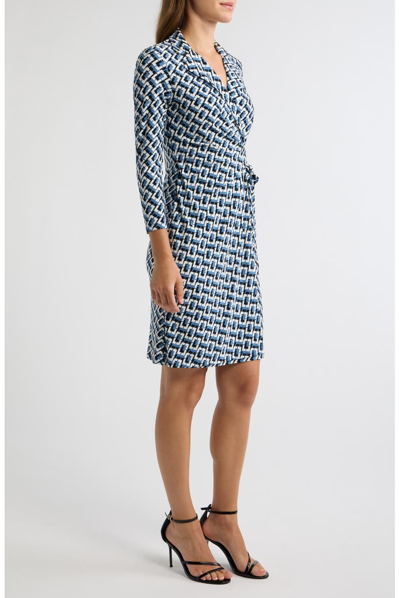 Notch Collar Wrap Dress, Alternate, color, DUTCH BLUE MULTI