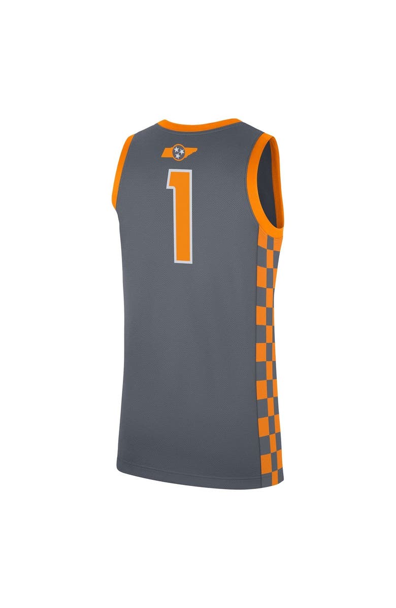 Nike Men's Nike #1 Gray Tennessee Volunteers Replica Jersey, Alternate, color, Gray