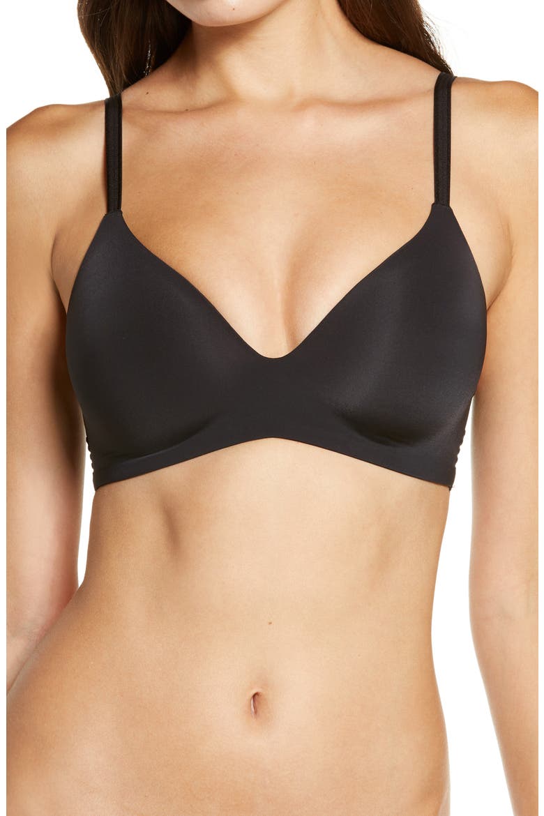 Second Skin Wireless Bra, Main, color, BLACK