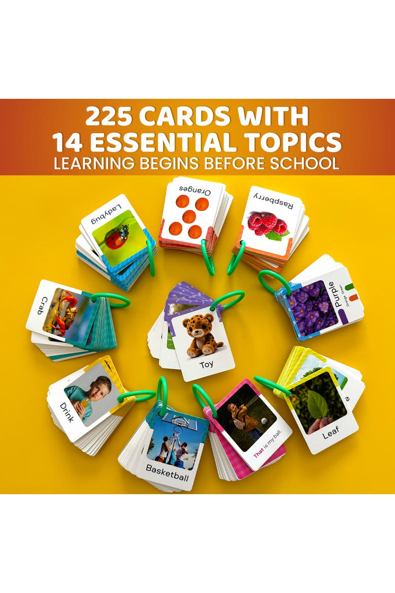 225 Toddler Flash Cards with Rings - Realistic Aducational Toys, Alternate, color, My first 225 cards