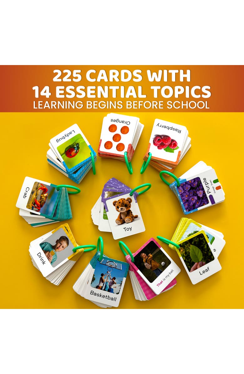 Quokka 225 Toddler Flash Cards with Rings - Realistic Learning Cards, Alternate, color, My First 225 Cards