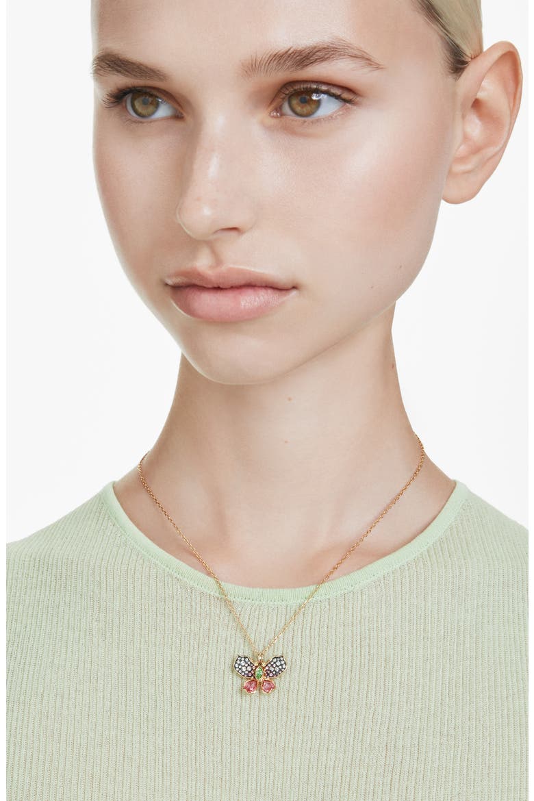Idyllia Butterfly Pendant Necklace, Alternate, color, GOLD MULTI