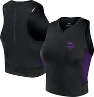 Fanatics Signature Women's Fanatics Signature Black Minnesota Vikings Studio Fitted Gym Tank Top