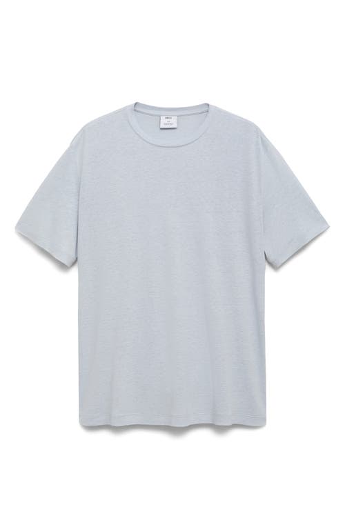 Mango Slim Fit Linen Blend T-shirt In Gray