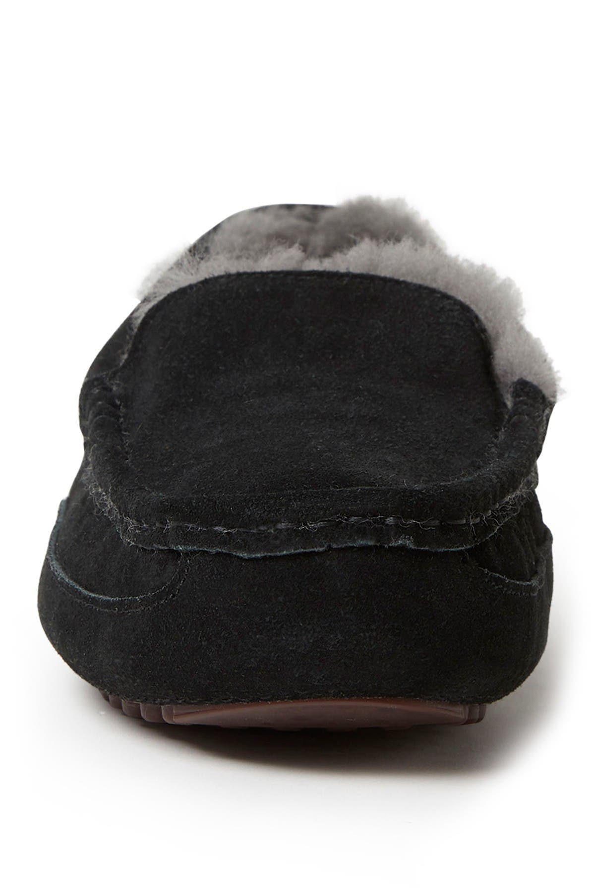 Fireside Melbourne Genuine Shearling Moccasin Slippers, Alternate, color, BLACK