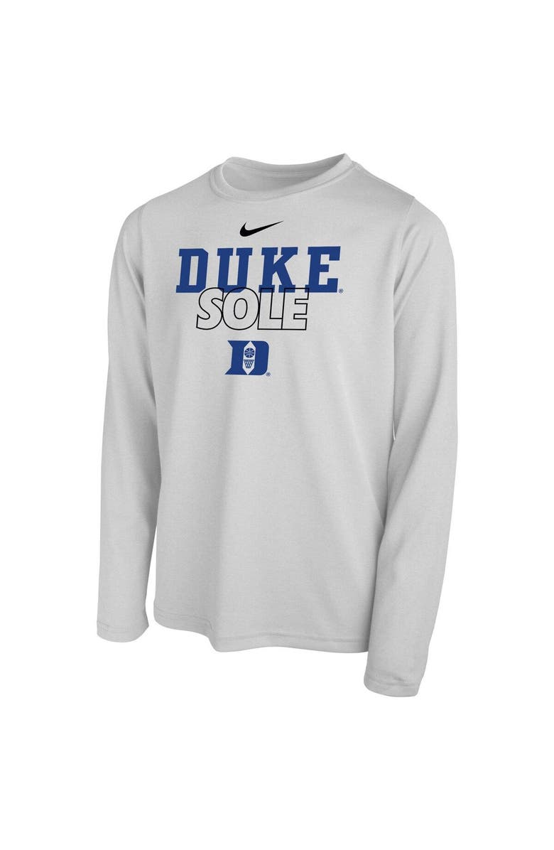 Nike Youth Nike  White Duke Blue Devils 2023 On Court Sole Bench T-Shirt, Alternate, color, 