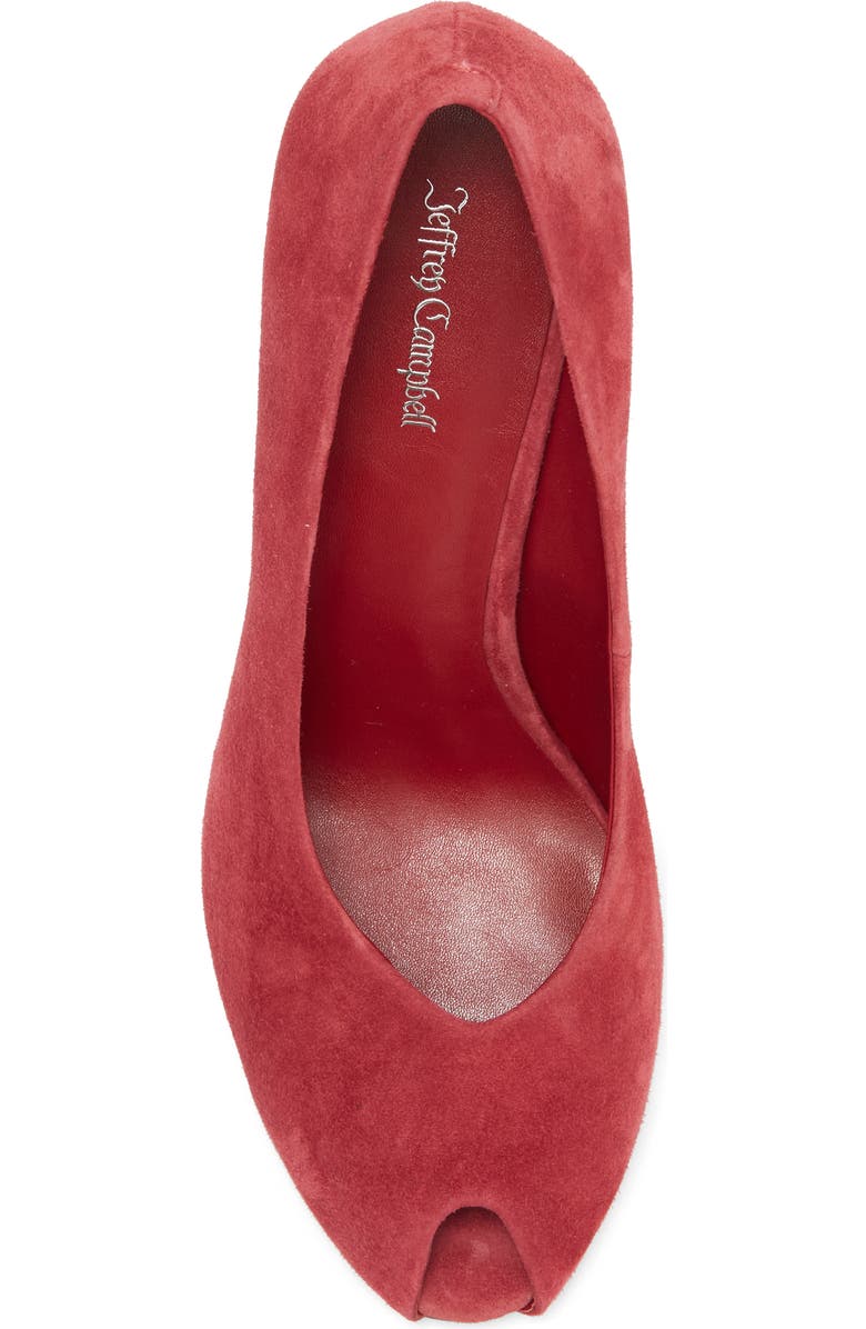 Jeffrey Campbell Sherille Peep Toe Pump, Alternate, color, Dusty Berry Suede