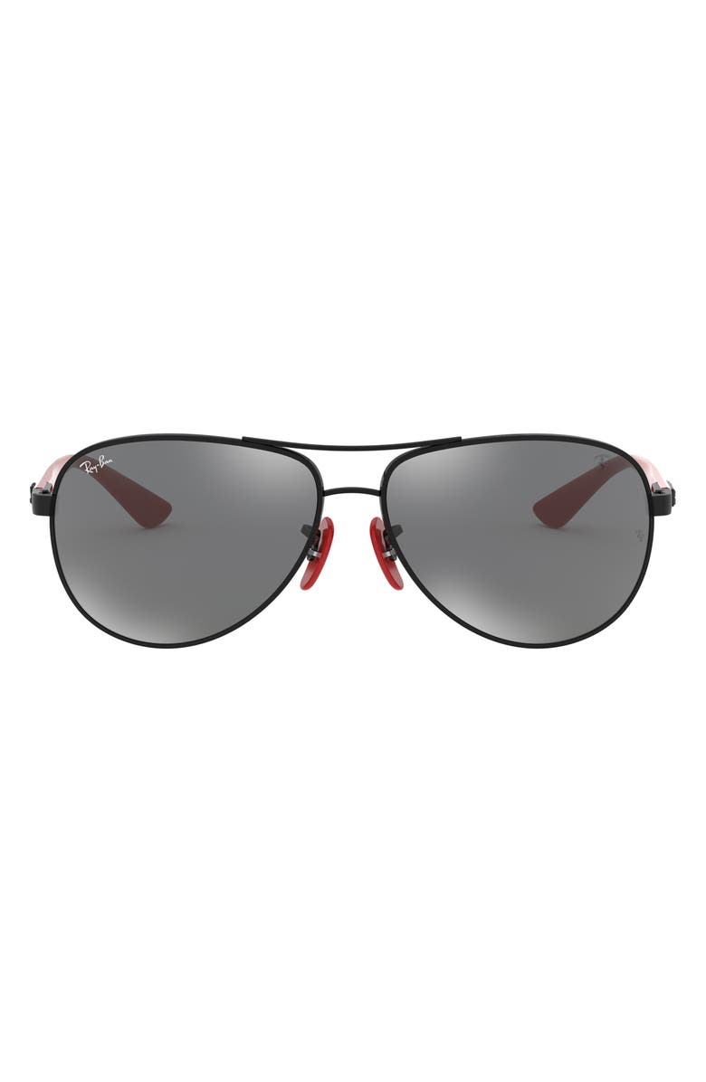 Ray-Ban x Scuderia Ferrari 61mm Pilot Sunglasses, Main, color, 
