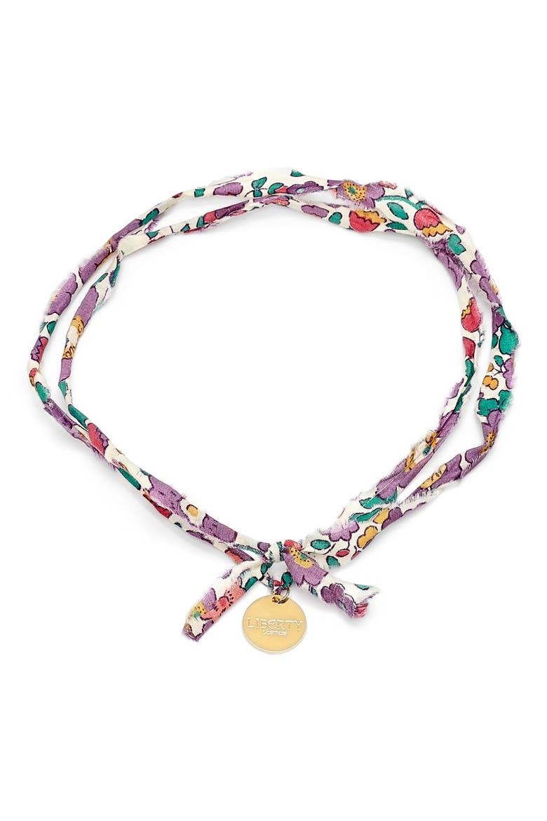 Floral Print Charm Necklace, Main, color, BETSY