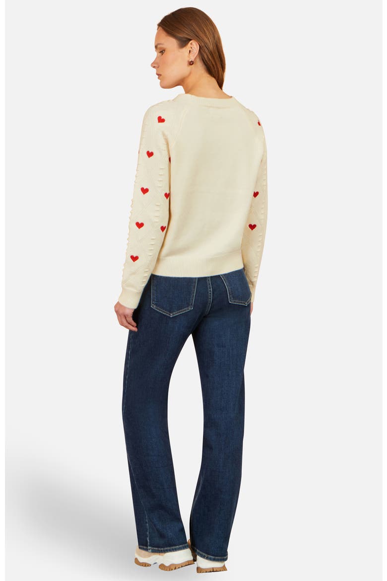 Embroidered Heart Jumper, Alternate, color, Ivory