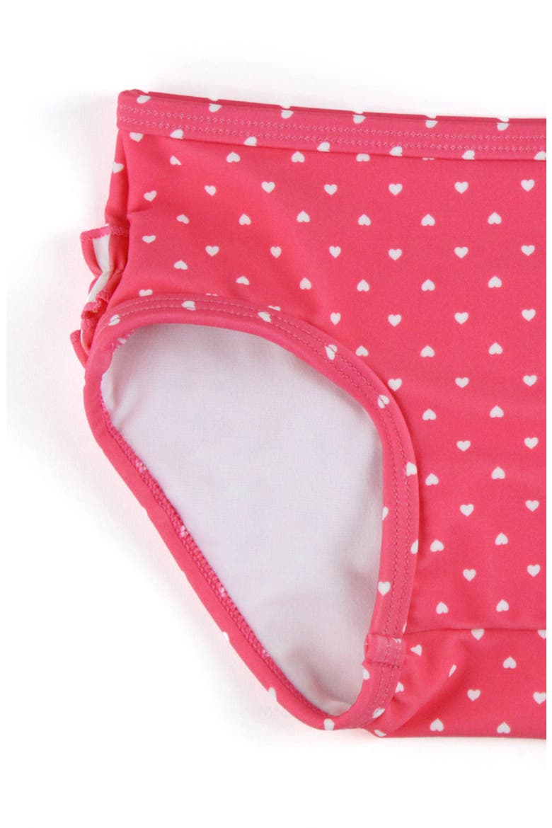 Kids' Hot Pink Heart Ruffle One-Shoulder Two-Piece Swimsuit, Alternate, color, PINK
