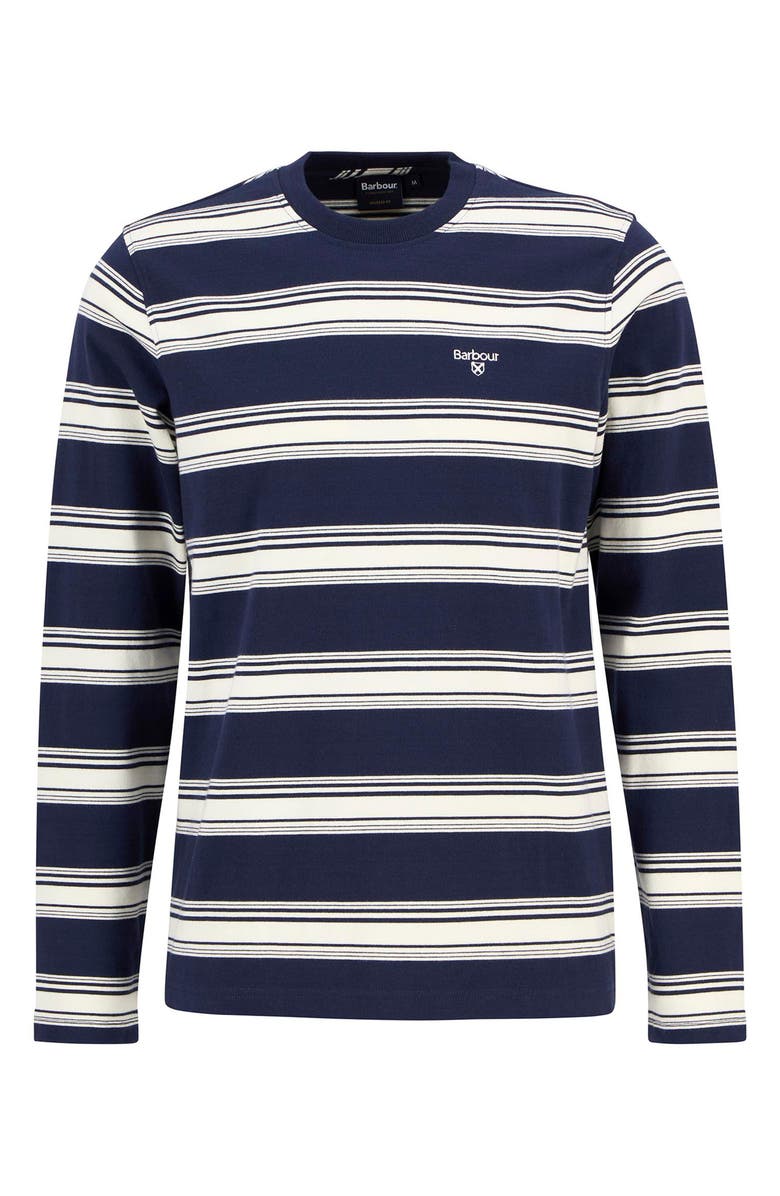Barbour Plaistow Stripe Long Sleeve Cotton T-Shirt, Alternate, color, Navy