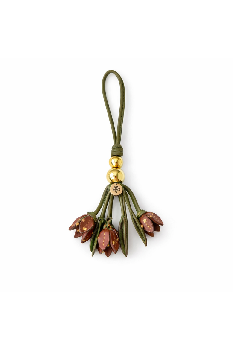 Harvest Leather Purse Charm, Main, color, Chocolate
