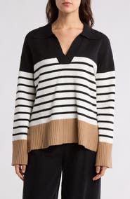 Ellen Tracy Colorblock Stripe Sweater