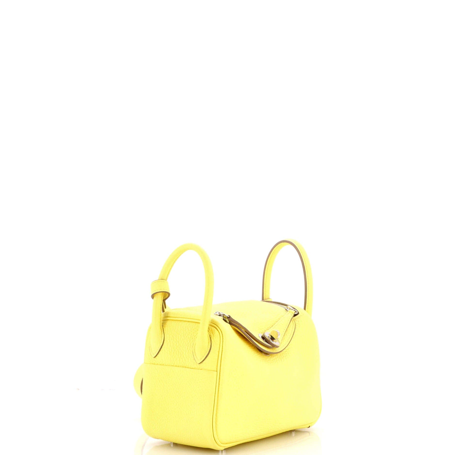 Pre-Owned Hermes Lindy Bag Clemence Mini, Alternate, color, Limoncello
