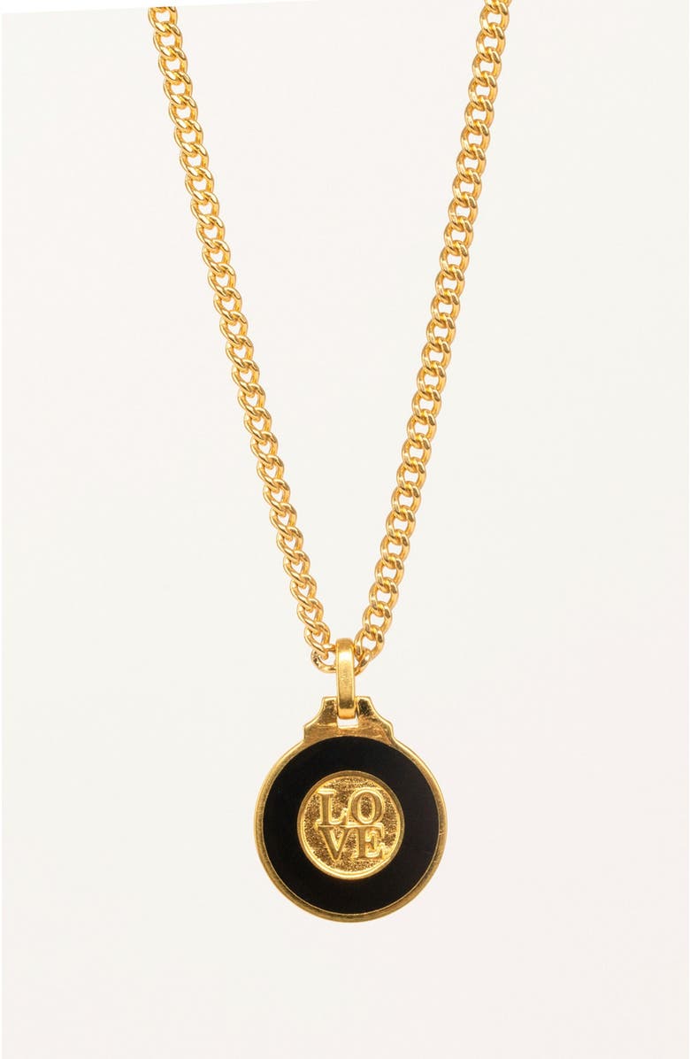 Gwen Beloti Love Letter Pendant Necklace, Main, color, Gold