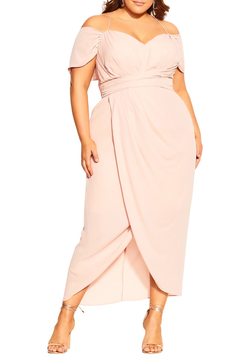 Entwine Cold Shoulder Dress, Main, color, BALLET PINK