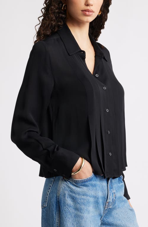 Nordstrom Tux Pleated Button-up Shirt In Black