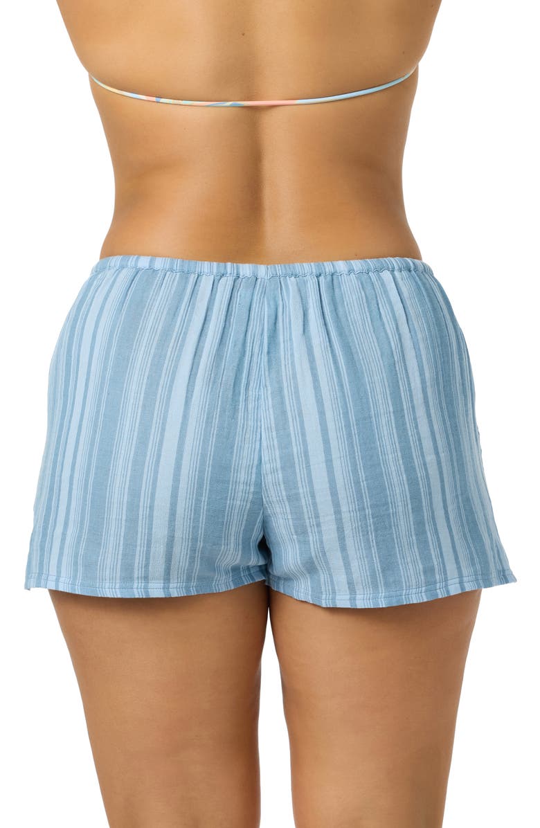 O'Neill Brenda Waves Stripe Shorts, Alternate, color, Chambray Blue