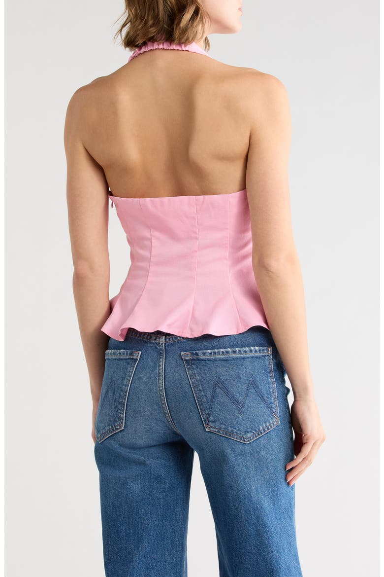 Halter Peplum Top, Alternate, color, PINK