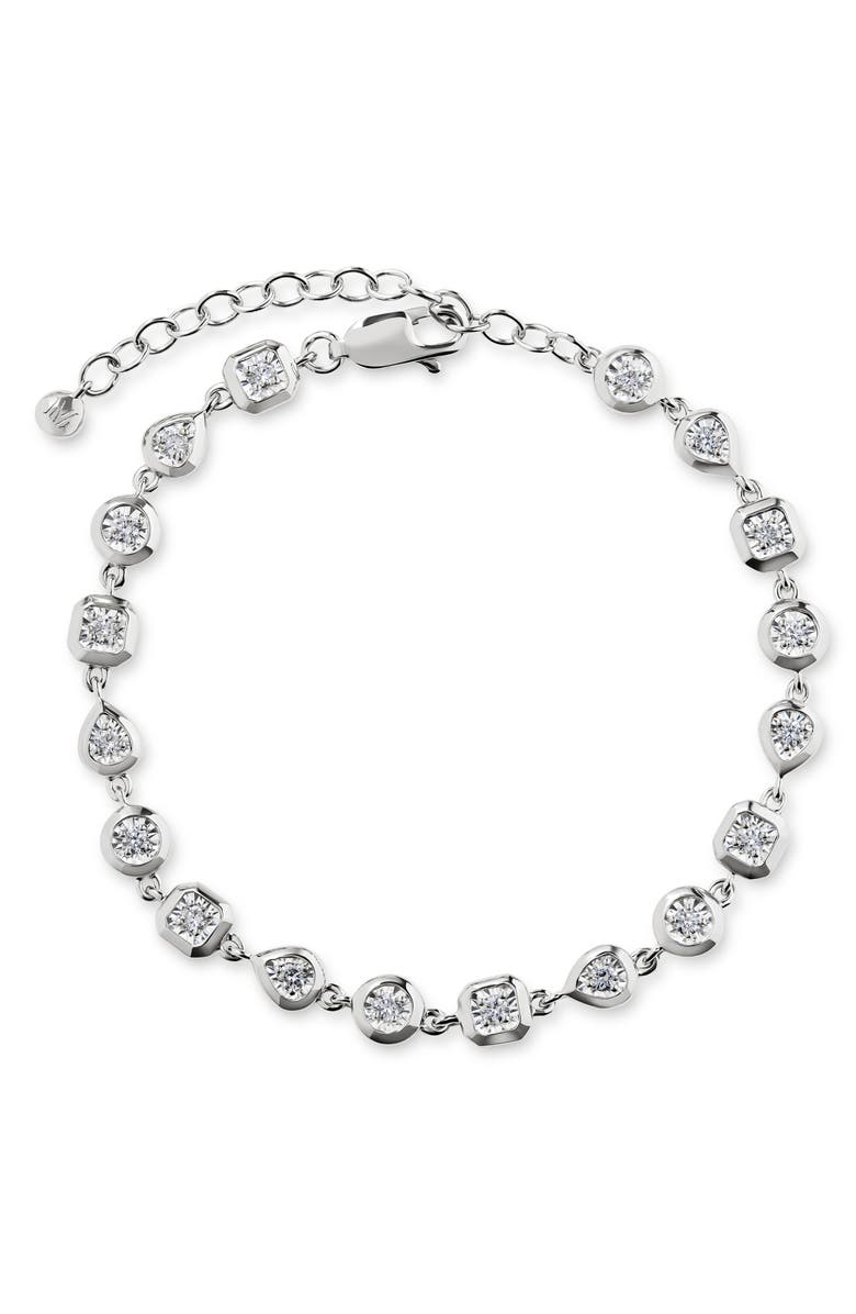 Monica Vinader Lab Grown Diamond Bezel Bracelet, Main, color, Sterling Silver / Lab Diamond