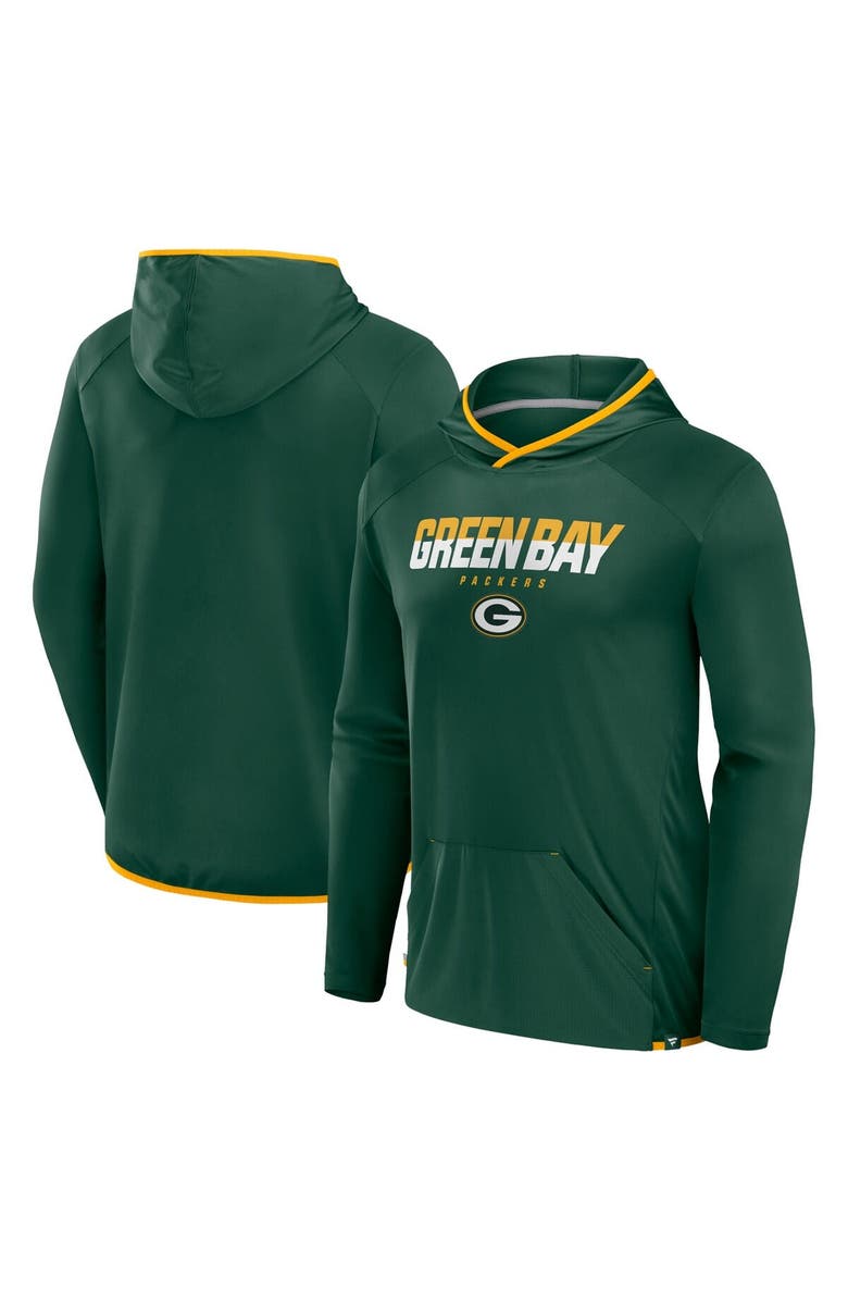 FANATICS Men's Fanatics Green Green Bay Packers Transitional Defender Hoodie Long Sleeve T-Shirt, Main, color,