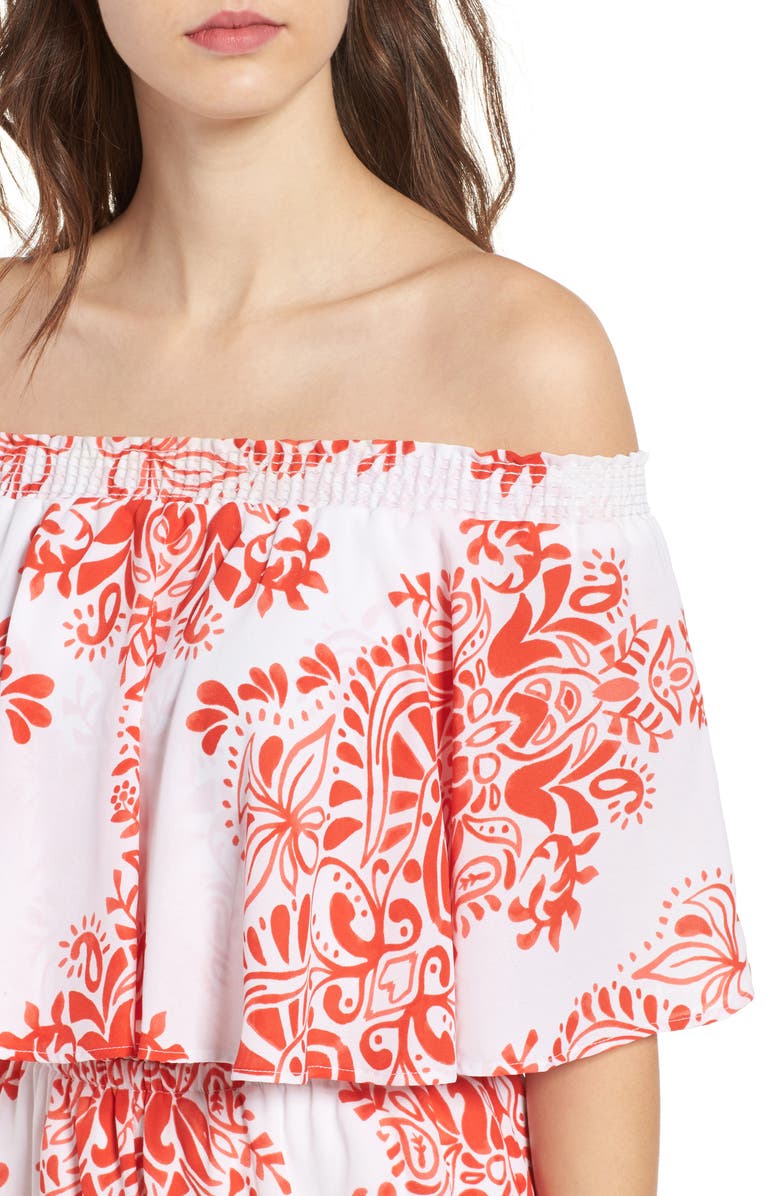 Show Me Your Mumu Rosarita Off the Shoulder Romper, Alternate, color, 