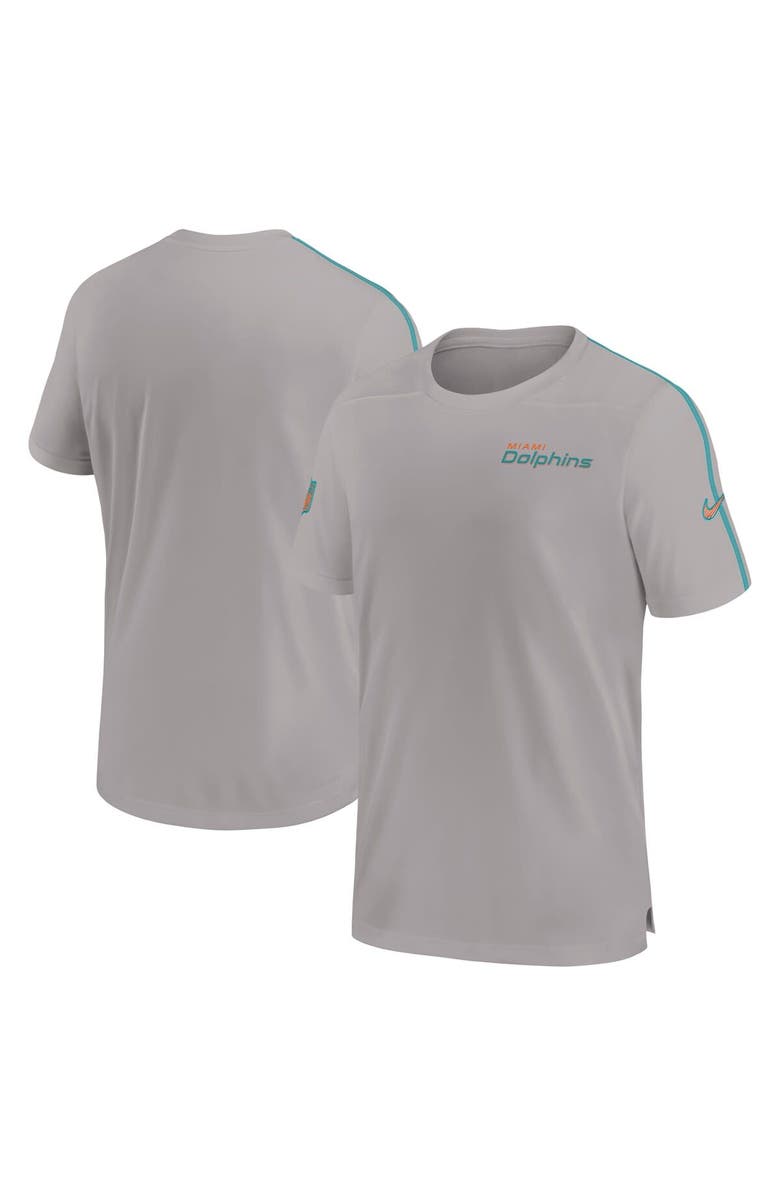 Nike Men's Nike Gray Miami Dolphins 2024 Sideline Coach UV Performance T-Shirt, Main, color, Gray