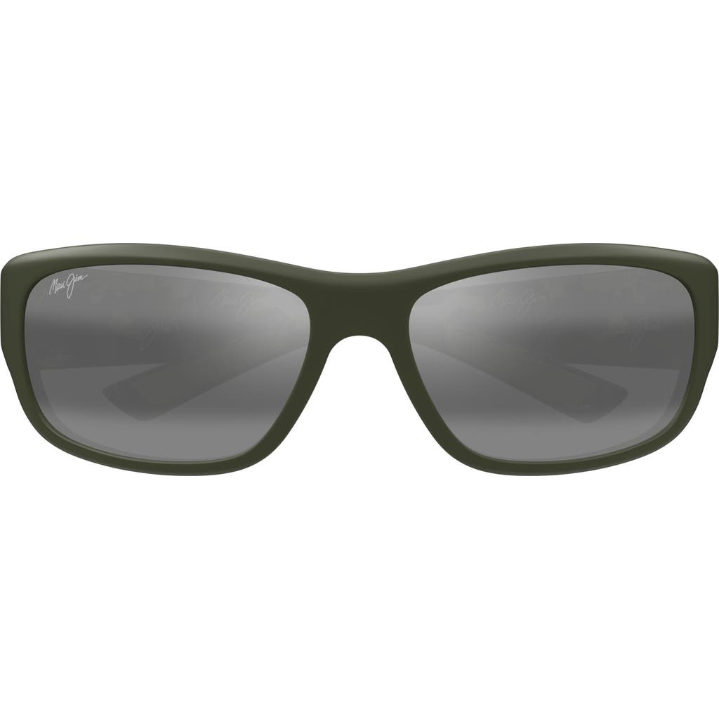 Maui Jim 60mm Rectangular Sunglasses In Green
