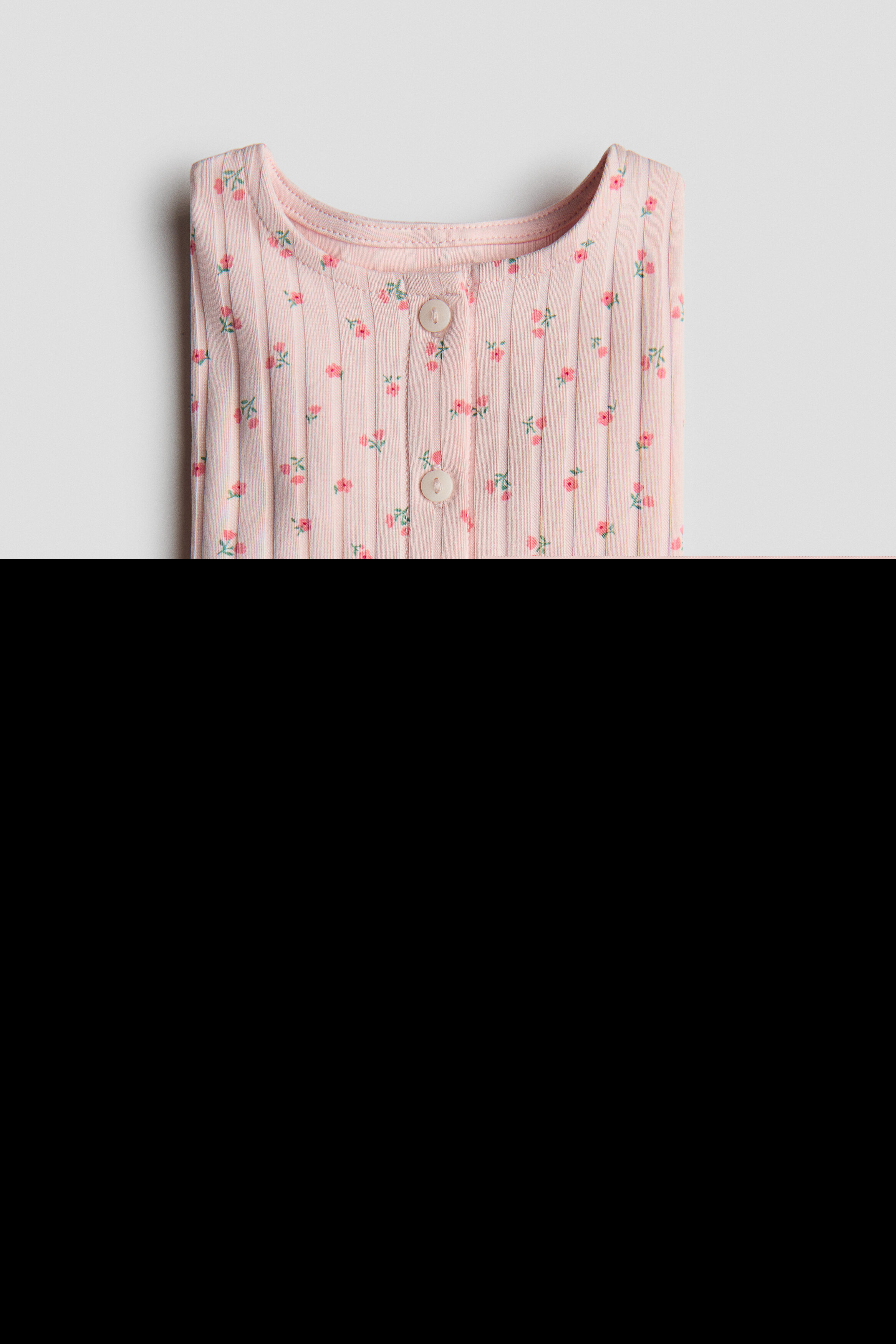 H&M 2-piece ribbed cotton set, Alternate, color, Light Pink/Cherries