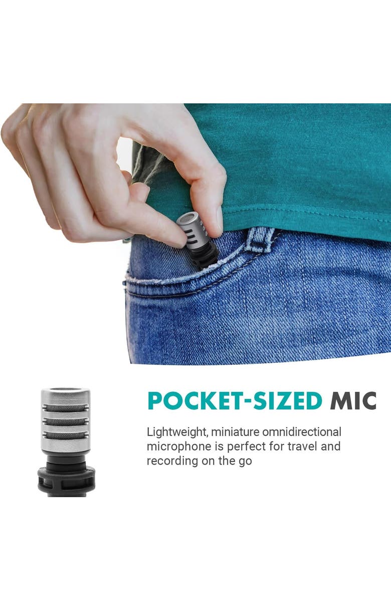 MOVO External USB-C Microphone for iPhone 15/16 - Mic for iPhone 15/16, USB-C Devices, Alternate, color, Black